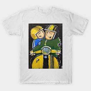 Retro Scooter, Classic Scooter, Scooterist, Scootering, Scooter Rider, Mod Art T-Shirt